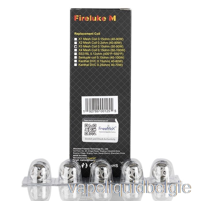 Vape België Freemax Fireluke M / Tx Mesh Vervangende Spoelen 0.15ohm X3 Mesh Spoelen